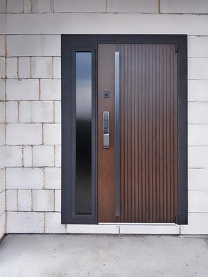 Дверь с бугельной ручкой и smart-замком